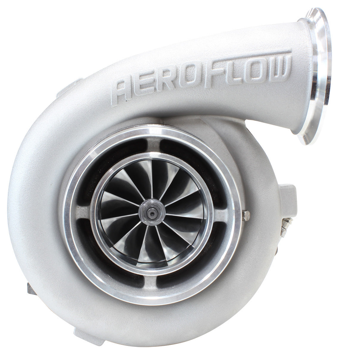BOOSTED 8077 1.15 Turbocharger 700-1250HP Rating - Natural Cast Finish (External Wastegate, T4 Twin Entry Inlet Flange, V-Band Exhaust Flange)