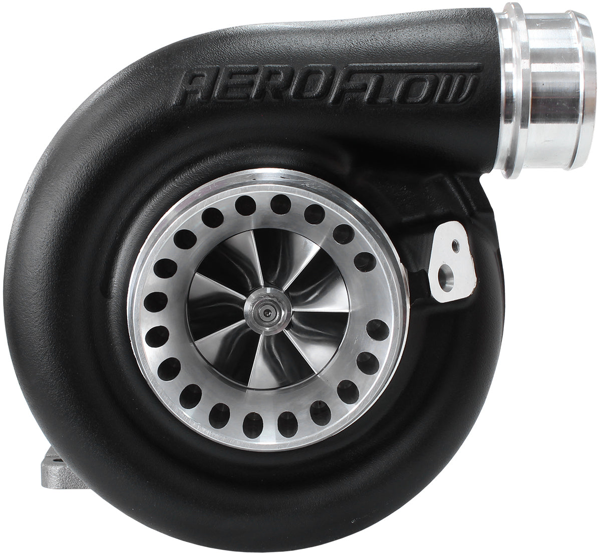 BOOSTED 6973 .91 T4 Turbocharger 500-875HP Rating - Black Cast Finish (External Wastegate, T4 Twin Entry Inlet Flange, V-Band Exhaust Flange)
