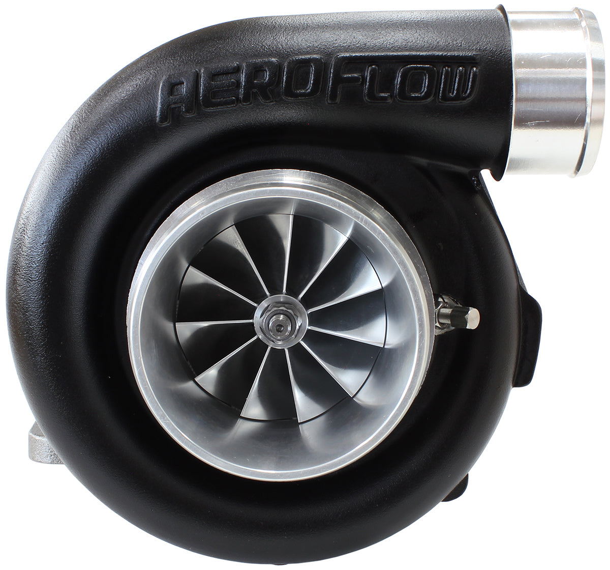Aeroflow AF8005-4020BLK BOOSTED 7875.96 T4 FLANGE BB V-BAND OUTLET GEN 1 BLACK