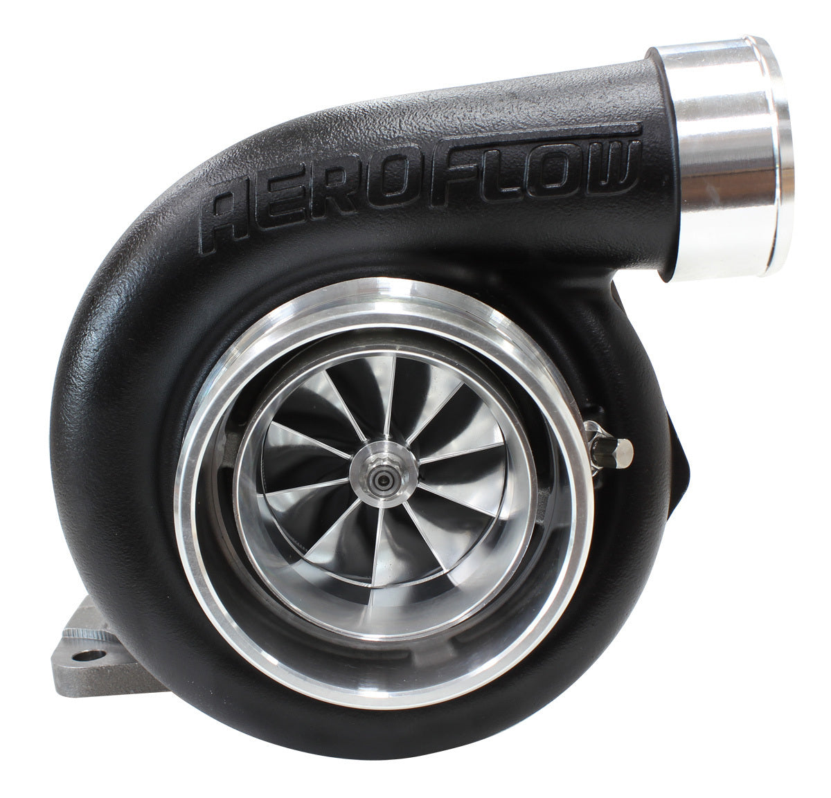 Aeroflow AF8005-4022BLK BOOSTED 6762 .82 T4 FLANGE V-BAND OUTLET GTX3584 BLACK