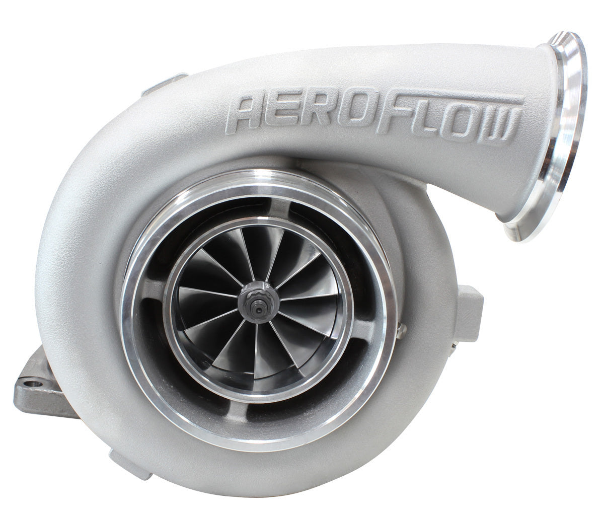 BOOSTED 8077 1.26 Turbocharger 700-1250HP Rating - Natural Cast Finish (External Wastegate, T6 Twin Entry Inlet Flange, V-Band Exhaust Flange)