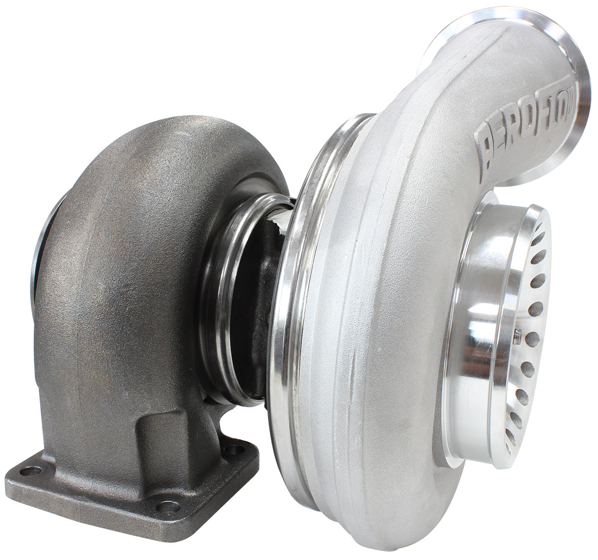 BOOSTED 8088 1.32 Turbocharger 750-1250HP Rating - Natural Cast Finish (External Wastegate, T6 Twin Entry Inlet Flange, V-Band Exhaust Flange)