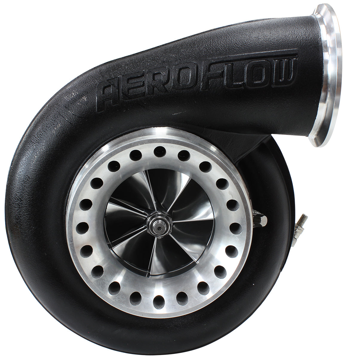Aeroflow Performance Products AF8006-4018BLK BOOSTED 8088 1.32 Turbocharger 750-1250HP Rating - Hi Temp Black Finish (External Wastegate, T6 Twin Entry Inlet Flange, V-Band Exhaust