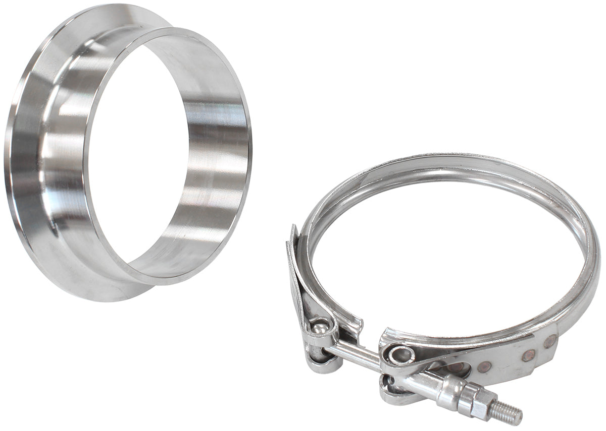 Turbine Outlet Flange & V-Band - Stainless Steel (Suit Aeroflow Turbo's With 3-11/32" I.D Flange)
