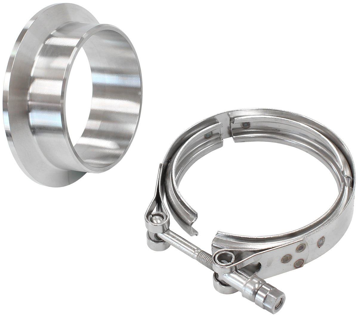 Turbine Inlet Flange & V-Band - Stainless Steel (Suit Aeroflow Turbo's With 2-39/64" I.D Flange)