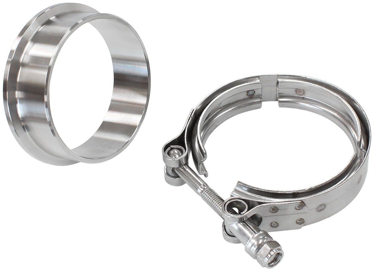 Turbine Outlet Flange & V-Band - Stainless Steel (Suit Aeroflow Turbo's With 3" I.D Flange)