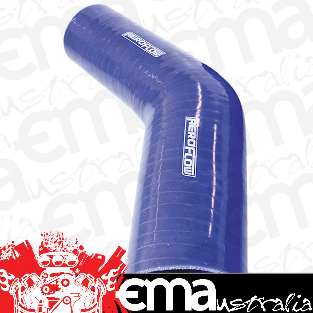 Aeroflow AF9002-400-325 Silicone Hose Reducer 45 Deg; Blue I.D 4.00-3.25" 102-83mm 5.3mm 140mm Leg 9002-400-325