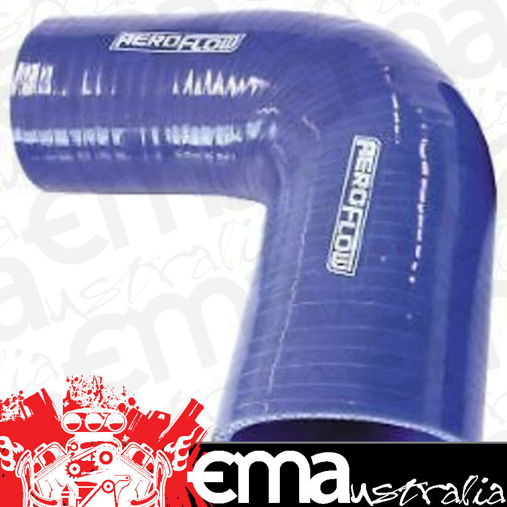 Aeroflow AF9003-175-150 Silicone Hose Reducer 90 Deg; Blue I.D 1.75-1.50" 45-38mm 4.5mm 125mm Long 9003-175-150