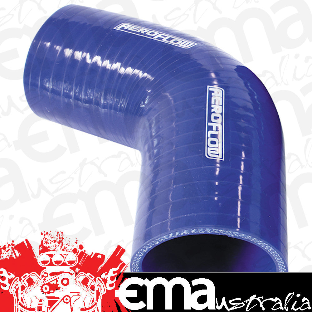 Aeroflow AF9008-300 Silicone Hose 67 Deg; Blue I.D 3.00" 76mm Wall 5.3mm 125mm Leg AF9008-300