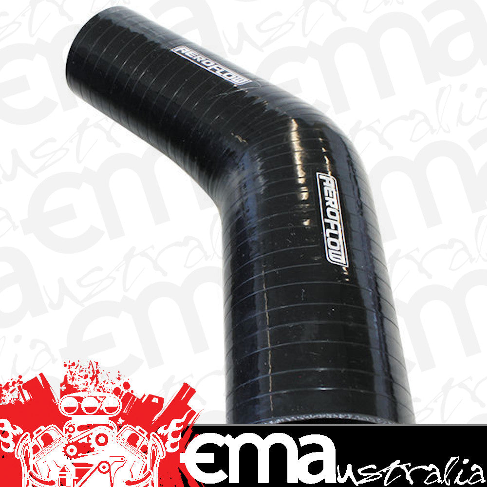 Aeroflow Performance Products AF9202-400-300 Silicone Hose Reducer 45 Deg; Black I.D 4.00-3.00" 102-76mm 5.3mm 140mm L AF9202-400-300