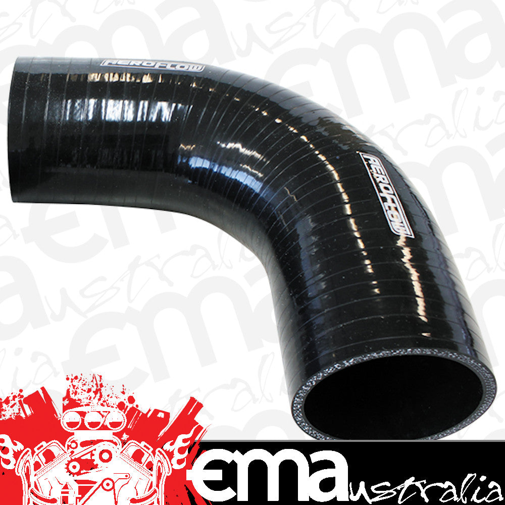 Aeroflow Performance Products AF9203-425 Silicone Hose 90 Deg; Black I.D 4.25" 108mm Wall 5.3mm 150mm Leg AF9203-425