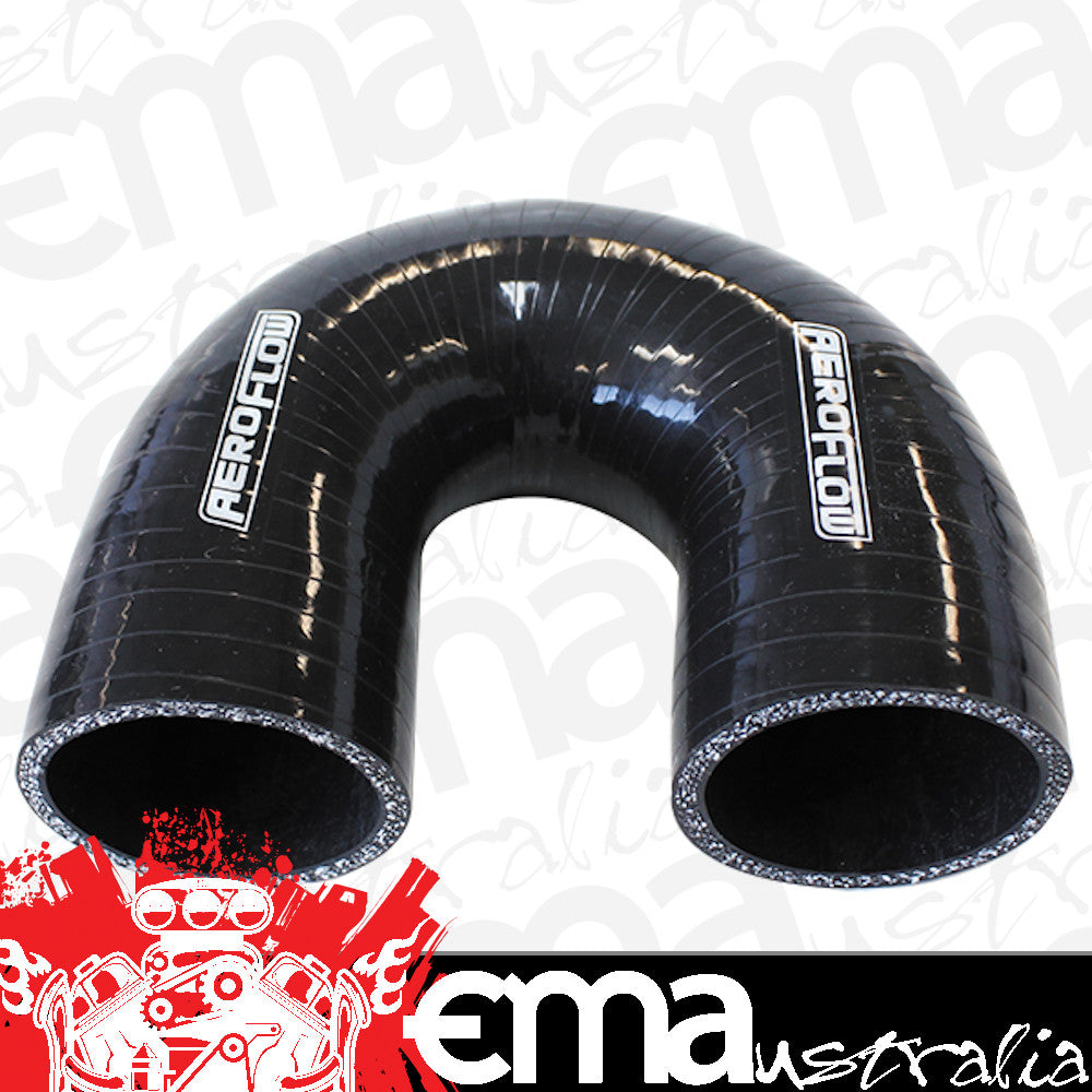 Aeroflow Performance Products AF9206-300 Silicone Hose 180 Deg; Black I.D 3.00" 76mm Wall 5.3mm 100mm Leg AF9206-300