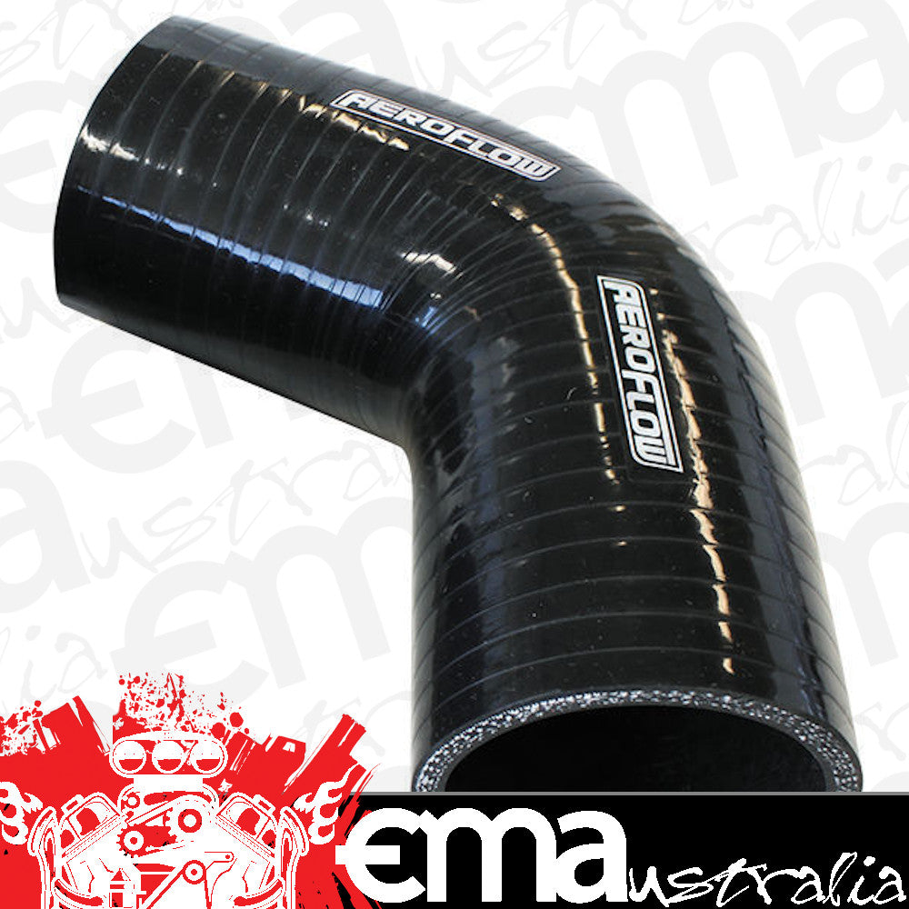 Aeroflow AF9208-400 Silicone Hose 67 Deg; Black I.D 4.00" 90mm Wall 5.3mm 125 Leg AF9208-400