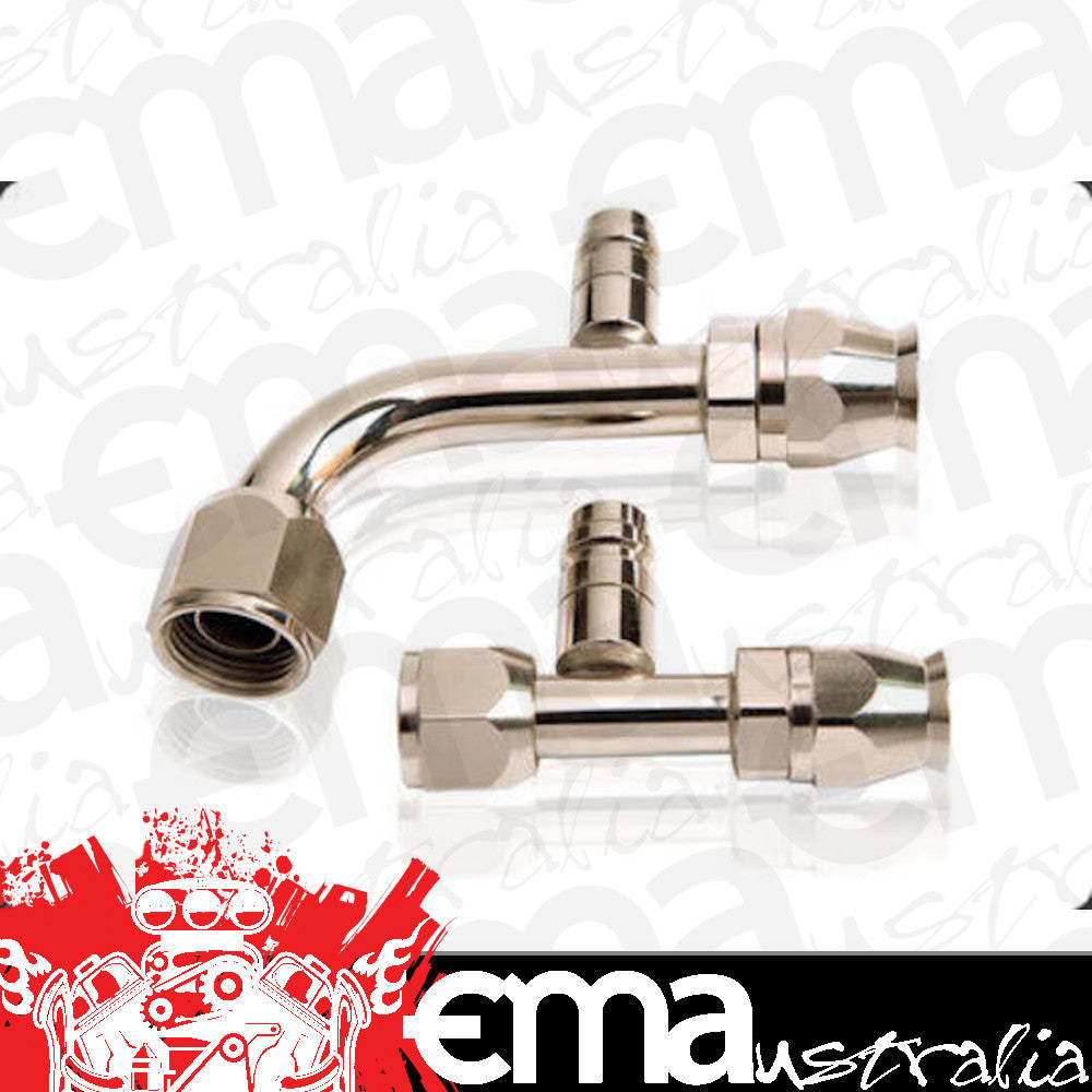 Aeroflow Performance Products AFFCE-1090B 10 A/C Fitting W/Charge 90Degstainless