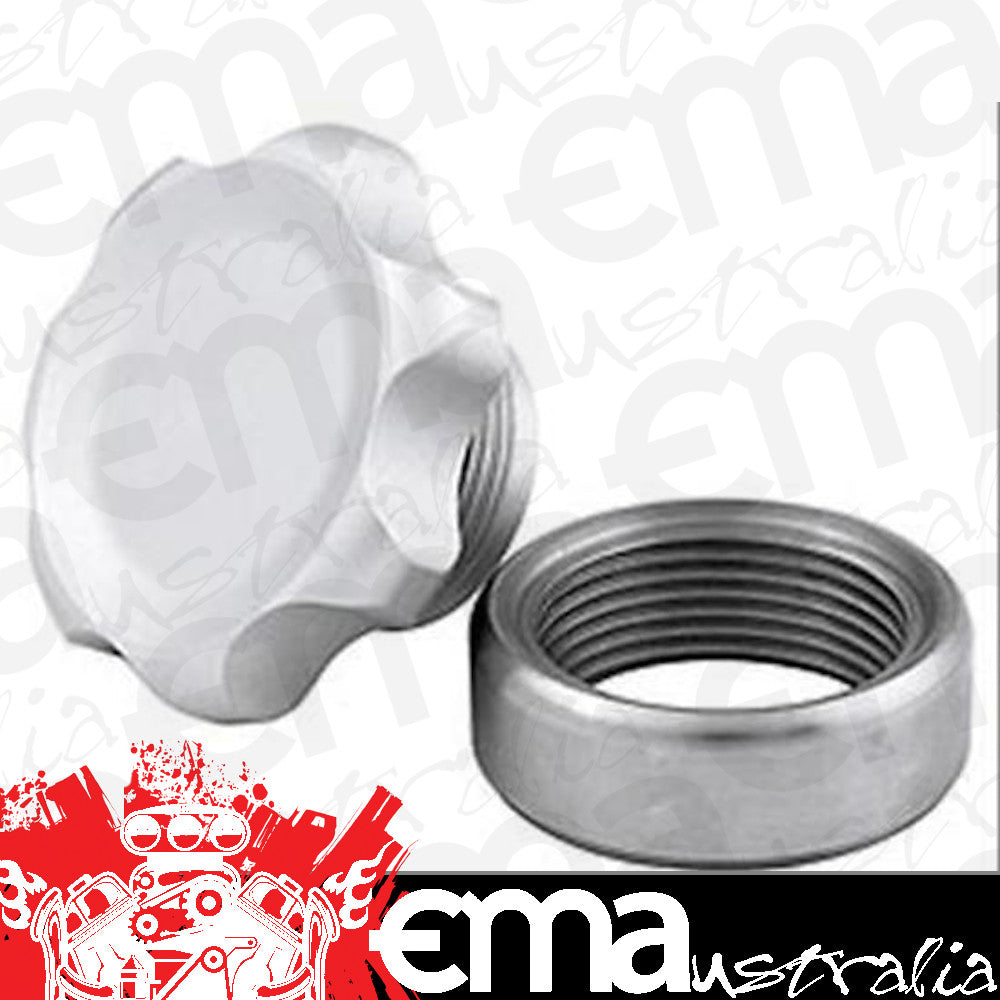 ALLSTAR PERFORMANCE ALL36161 Filler Cap Silver with Weld-In Steel Bung Small
