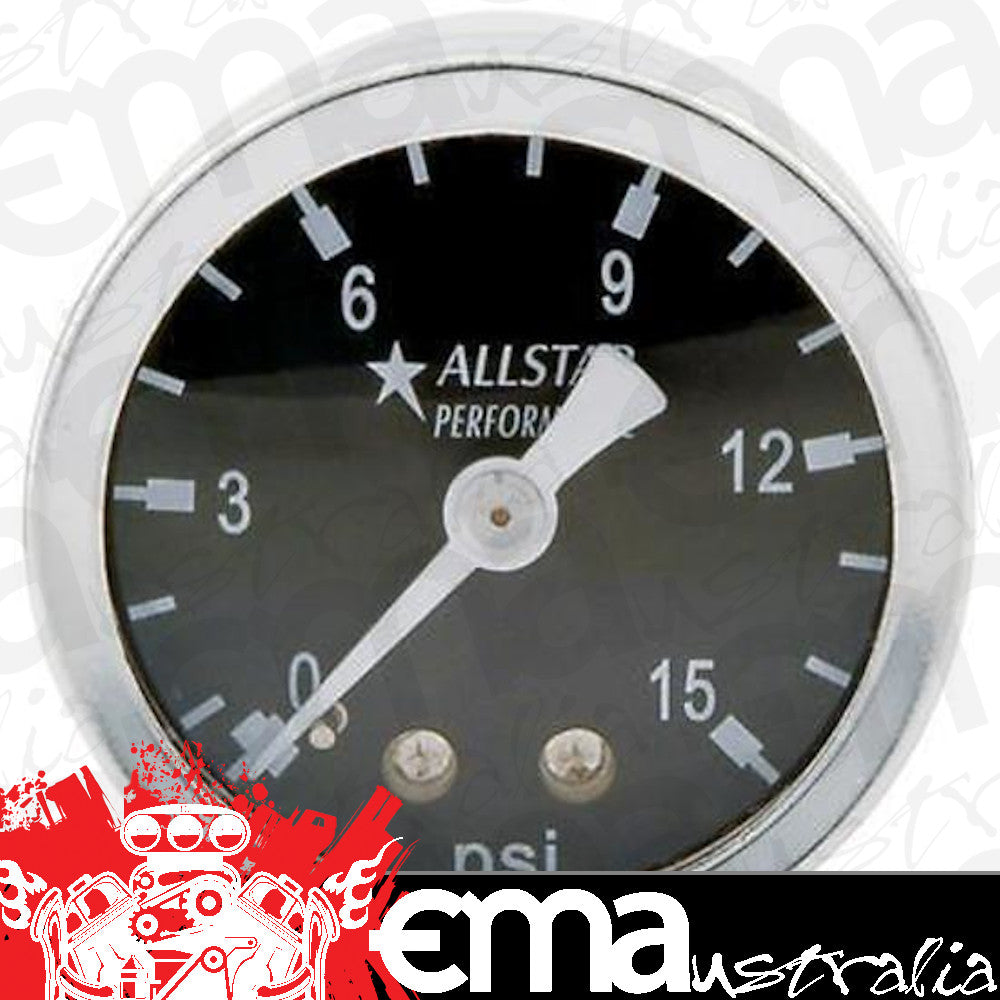 ALLSTAR PERFORMANCE ALL80200 1.5in Gauge 0-15 PSI Liquid Filled