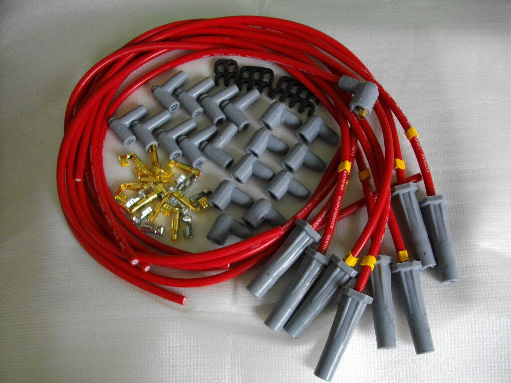 EMA-R-180 EMA-R-180 Universal 9mm Red Spark Plug Leads Straight 180 Degree (set)