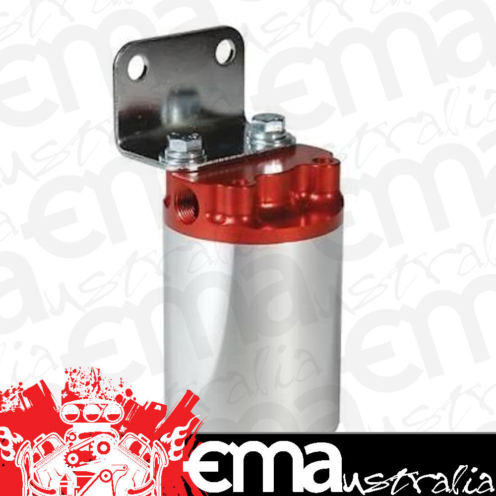 Aeromotive 100 Micron, Red/Polished Canister Fuel Filter 12318