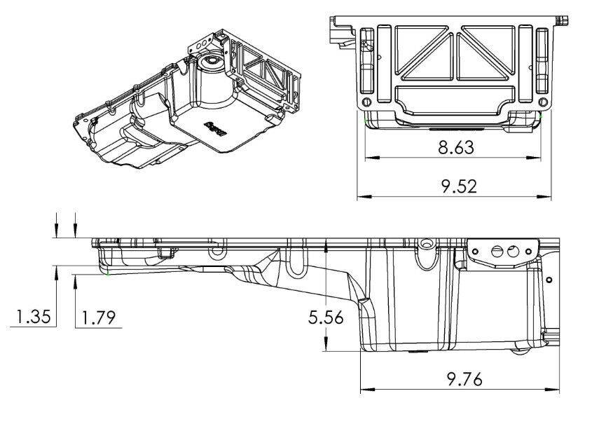 EMA-8448 | Chevrolet LT1 Gen 5 Oil Pan Sump Kit