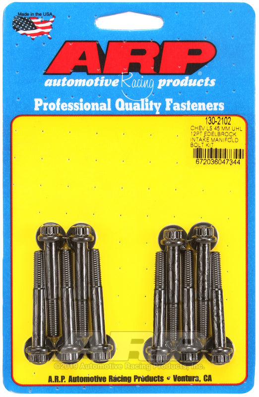ARP Fasteners ARP130-2102 130-2102 Chevy LS 45mm UHL 12PT Edelbrock Intake Manifold Bolt Kit