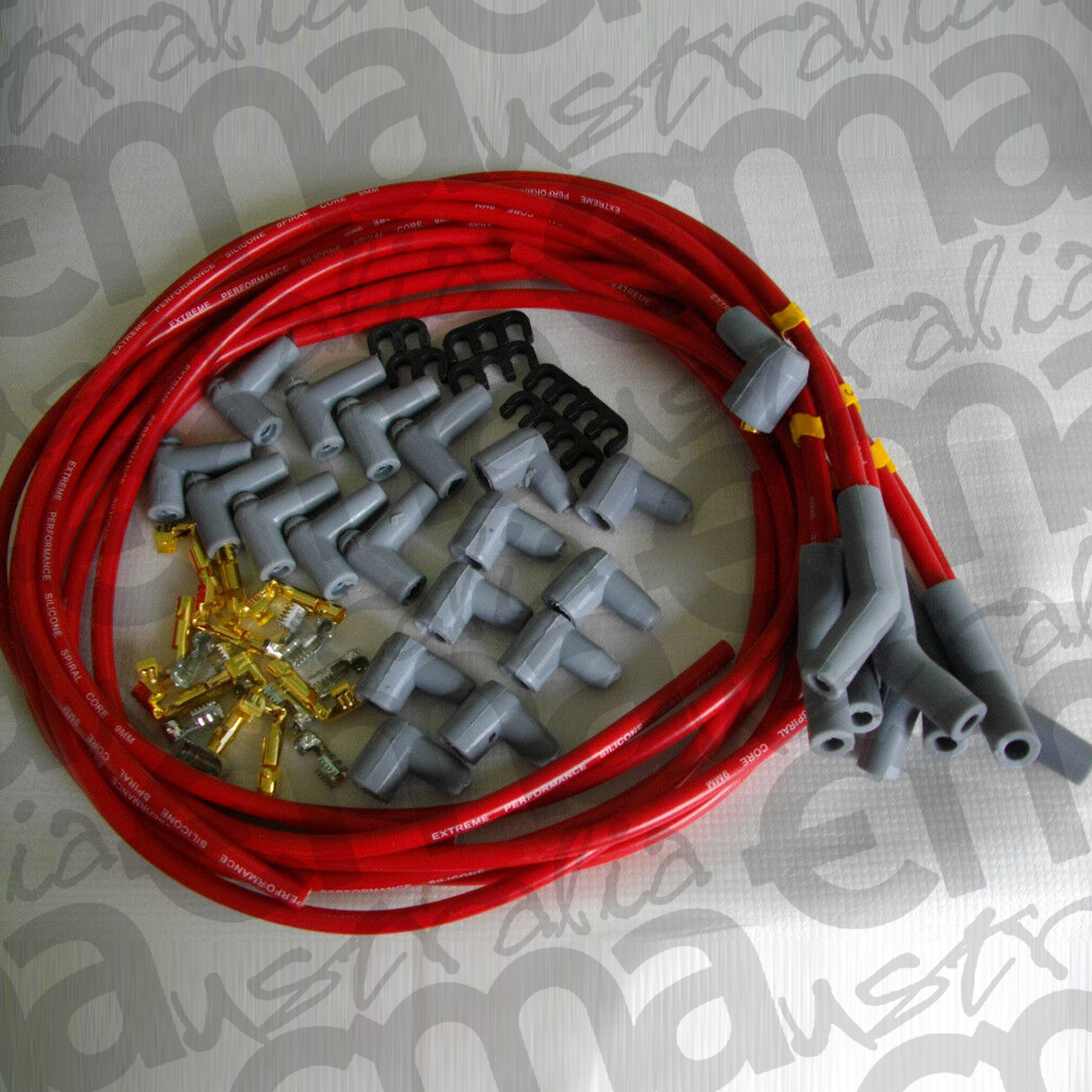 EMA-R-45 EMA-R-45 Red 45? degrees Spark Plug Ignition Wire Set - 9mm Spiral Core, Universal Fit