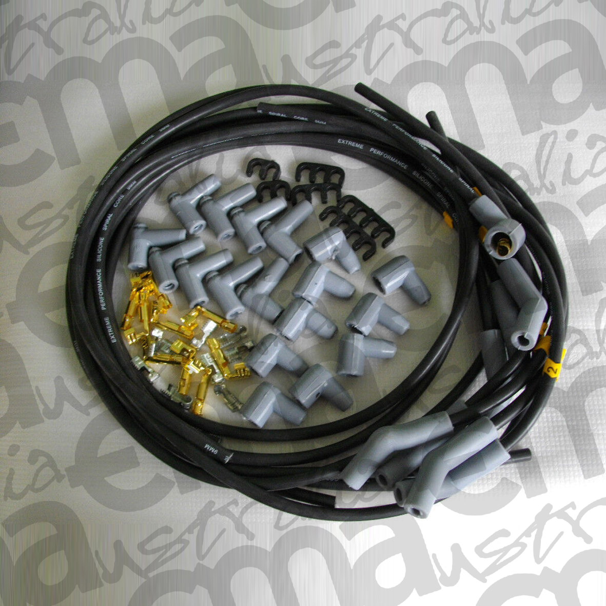 EMA-B-45 EMA-B-45 Black 45? degrees Spark Plug Ignition Wire Set - 9mm Spiral Core, Universal Fit