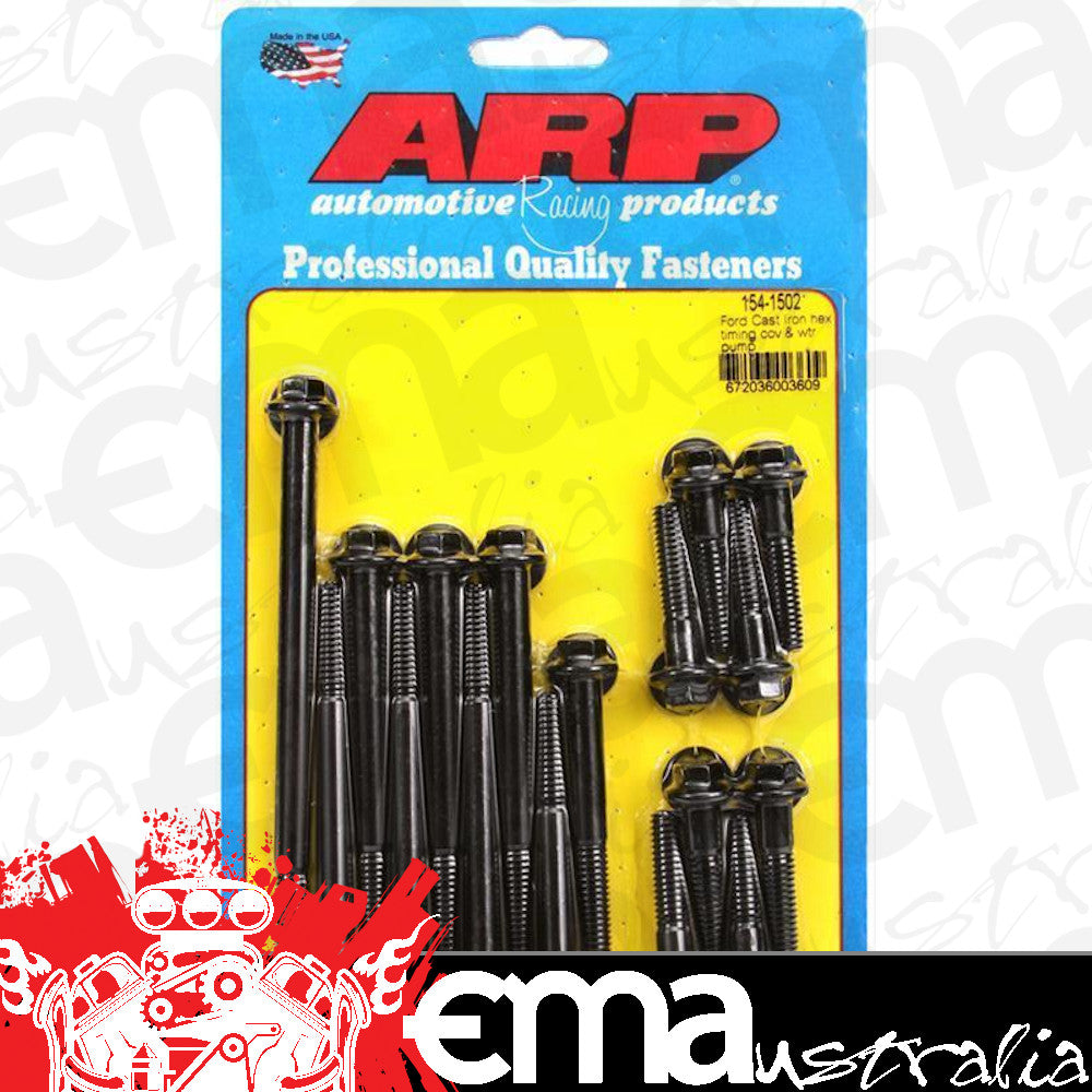 Ford small block Windsor 289/302 C.I.D 154-1502 Cast Iron Hex Timing Cover Water Pump Kit ARP Fasteners ARP154-1502