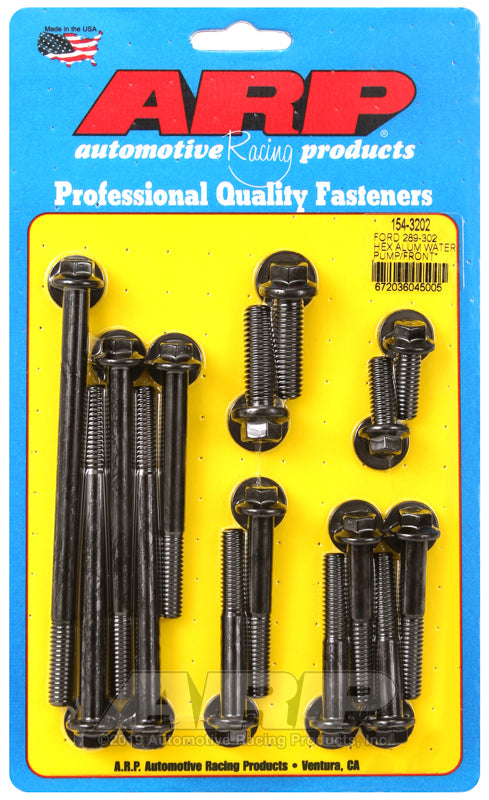 ARP 154-3202 Ford 289-302 Hex Aluminum Water Pump And Front Cover Bolt Kit