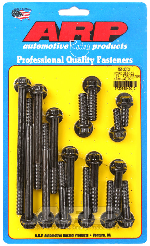 ARP 154-3203 Ford 289-302 12PT Iron Water Pump And Front Cover Bolt Kit