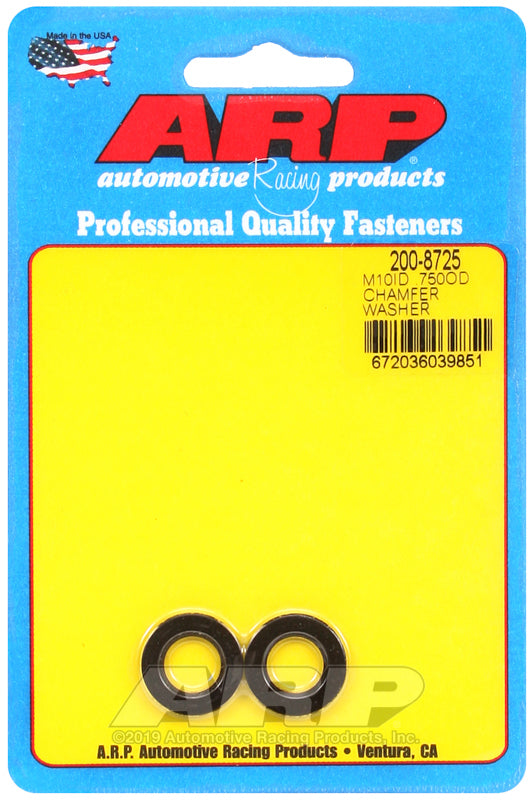 ARP 200-8725 M10 ID .750 OD Chamfer Black Washers