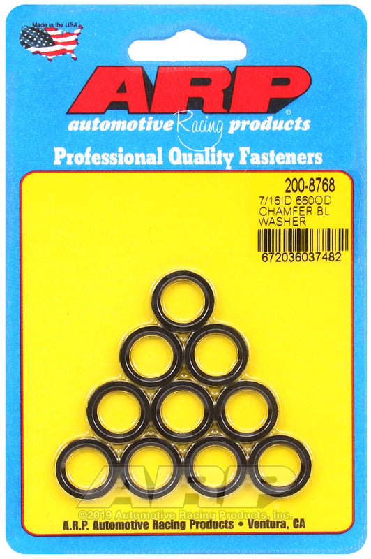 ARP Fasteners ARP200-8768 200-8768 7/16 ID.660 OD Chamfer Black Washers
