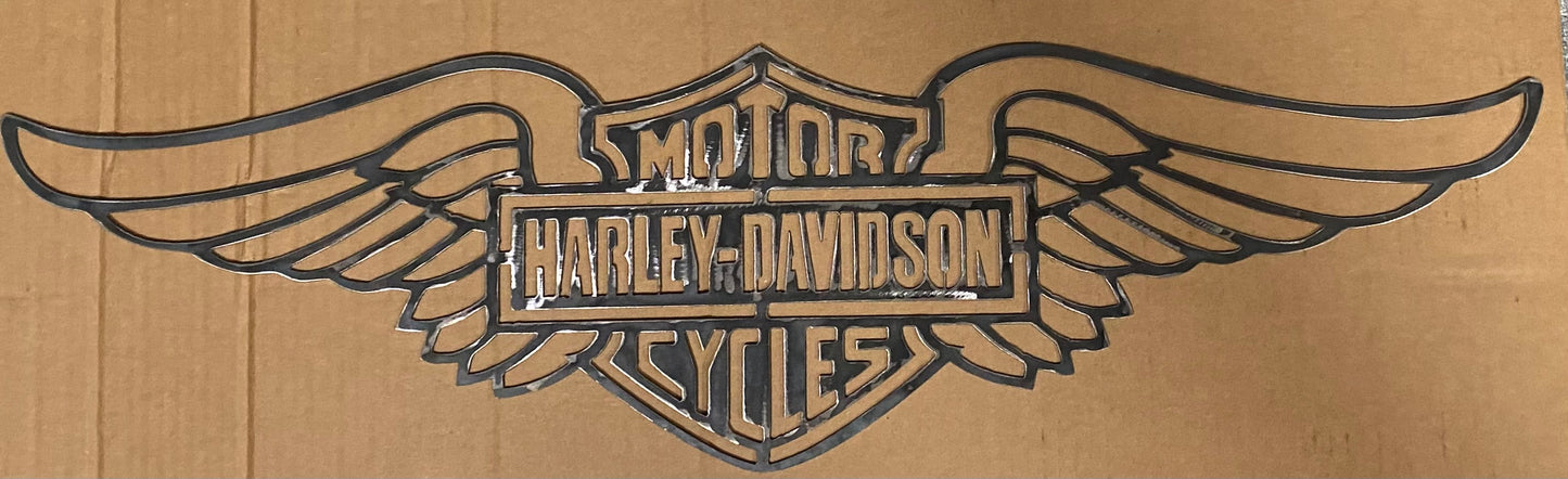 EMA-PC-010 Harley Davidson Plasma Cut Sign 83cm x 23cm