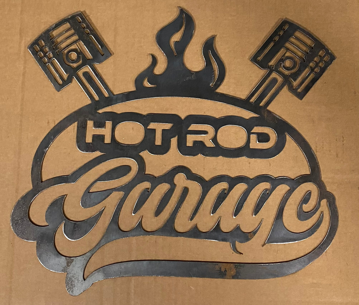 EMA-PC-011 Hotrod Garage Plasma Cut Sign 41cm x 37cm