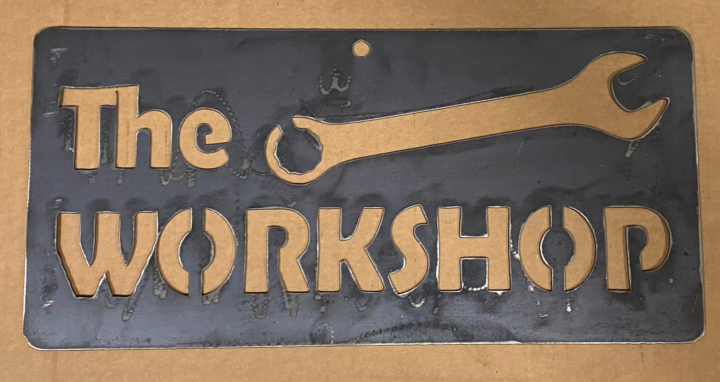 EMA-PC-015 The Workshop Plasma Cut Sign 44cm x 21cm