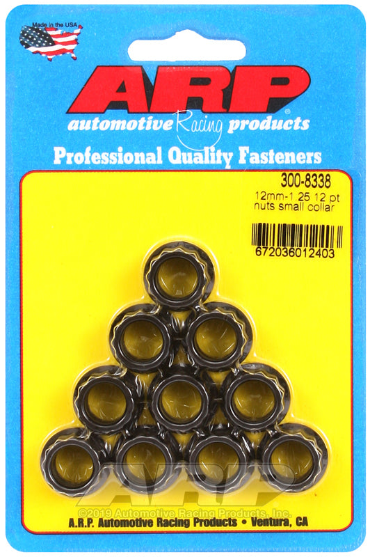 ARP Fasteners ARP300-8338 300-8338 M12 X 1.25 12PT Nut Kit (Small Collar)