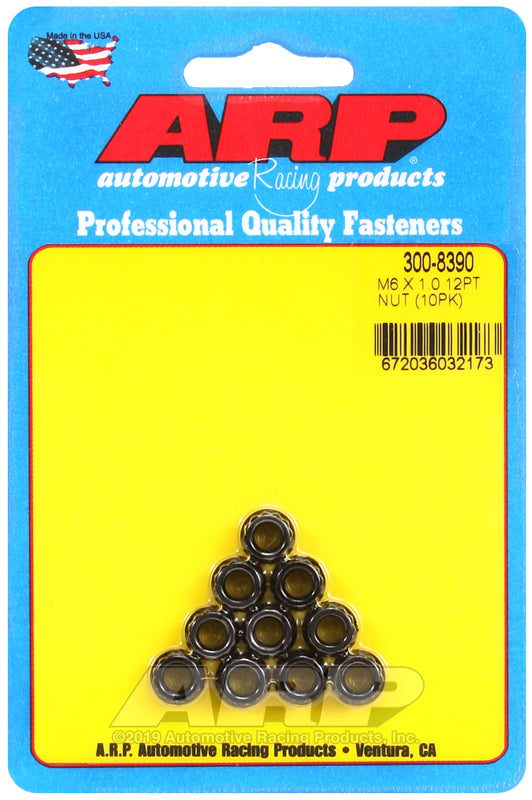 ARP 300-8390 M6 X 1.00 12PT Nut Kit