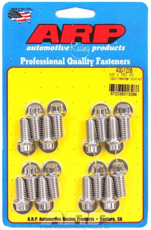 ARP Fasteners 400-1208 Stainless Steel 3/8"-16 0.750" UHL Header Bolts