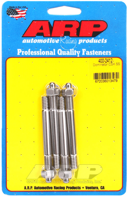 ARP Fasteners ARP400-2412 400-2412 Dominator With 1/2" Or 1" SS Spacer Carb Stud Kit