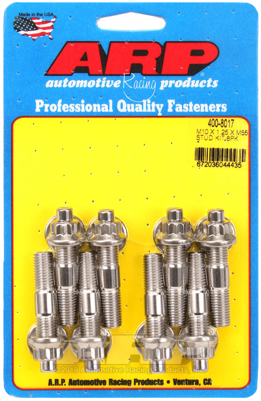 ARP 400-8017 M10 X 1.25 X 55mm Broached Stud Kit 8Pcs