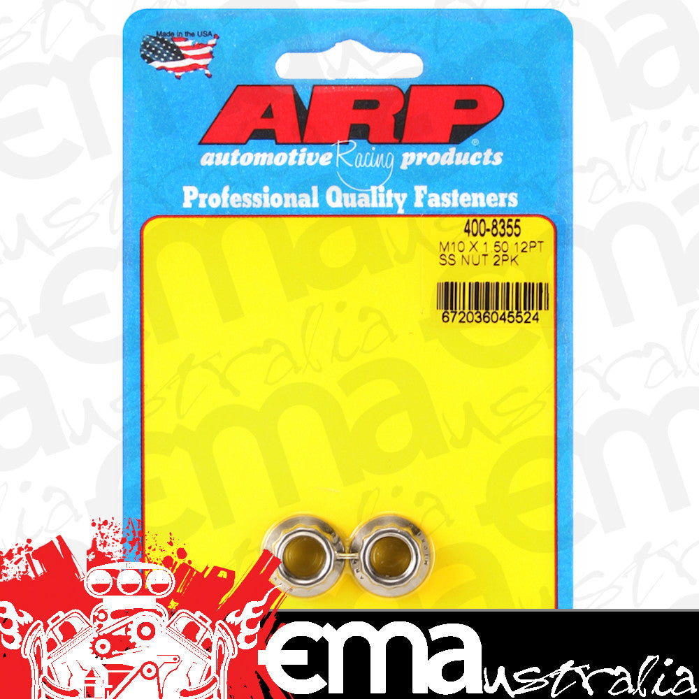 ARP 400-8355 M10 X 1.50 (M12 Wr) SS 12PT Nut Kit