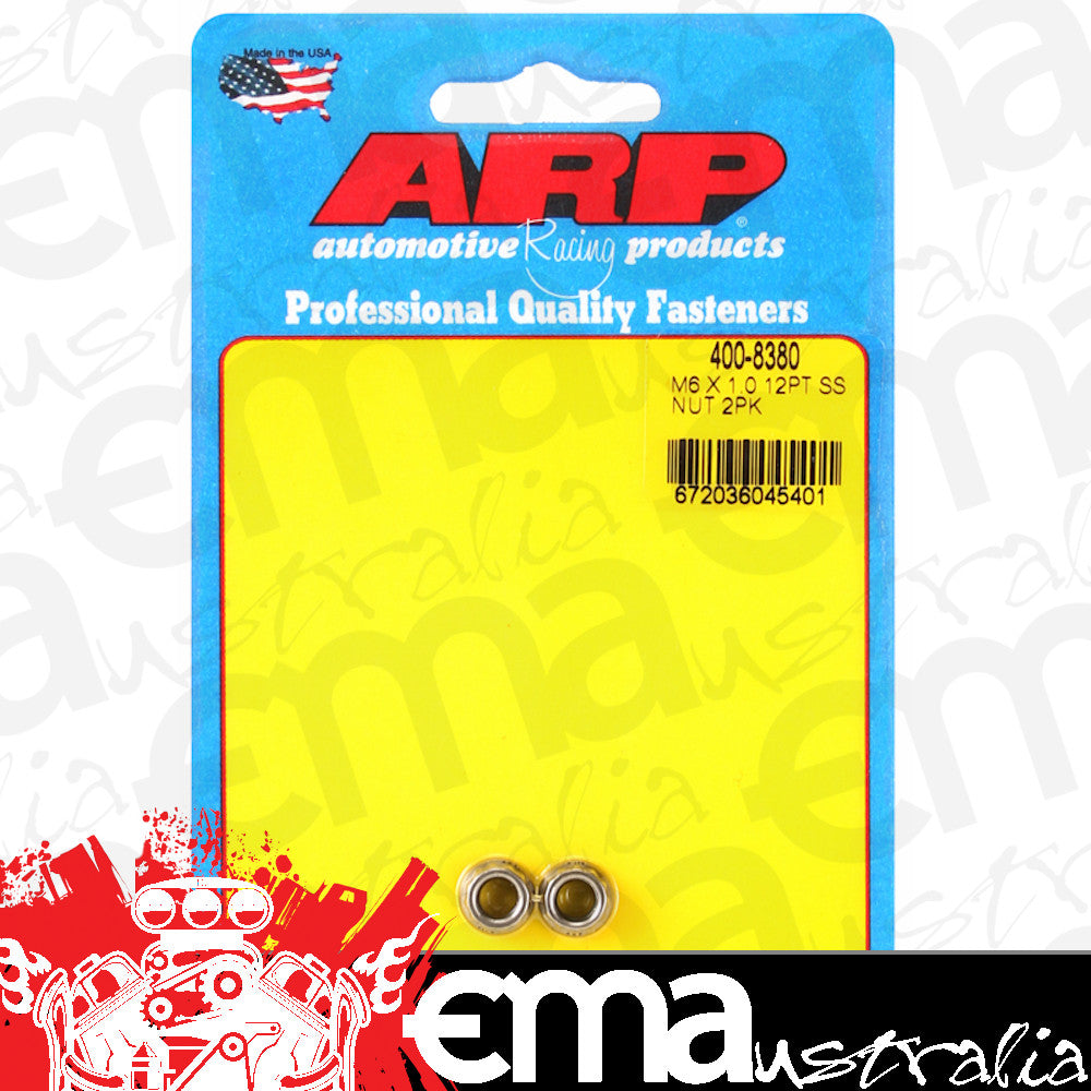 ARP 400-8380 M6 X 1.00 (M8 Wr) SS 12PT Nut Kit