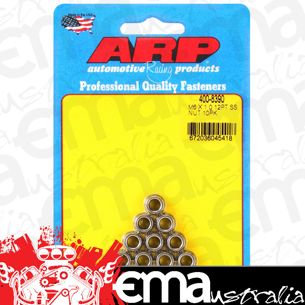 ARP 400-8390 M6 X 1.00 (M8 Wr) SS 12PT Nut Kit