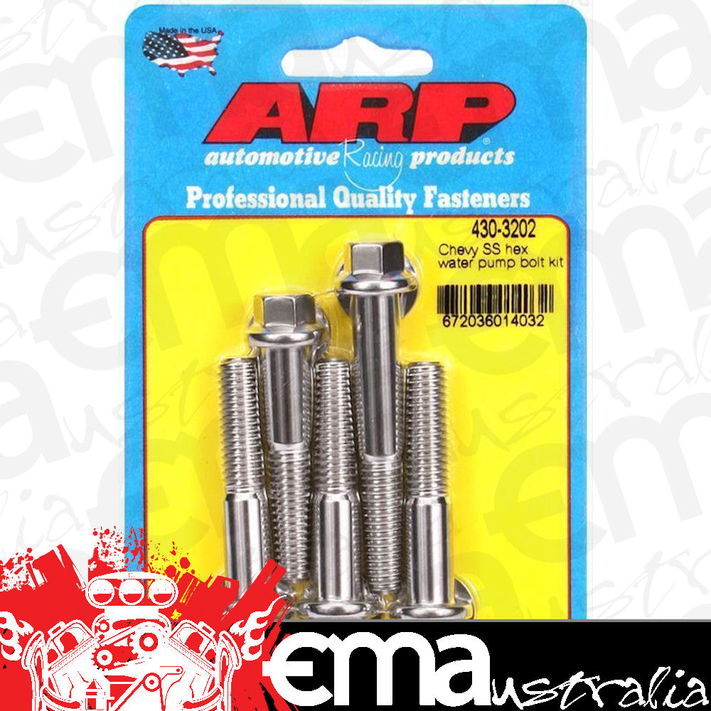 Chev Small Block Gen I 262-400 C.I.D, Chev Big Block Mark IV, Gen V, VI (LONG WATER PUMP) 430-3202 Chevy SS Hex Bolt Kit ARP Fasteners ARP430-3202