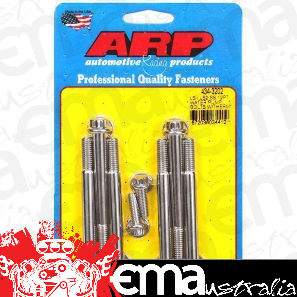 Chevy / Holden small block Gen III/IV 5.7L/6.0L V8 434-3202 LS1 LS2 SS 12PT Water Pump Bolts w/ Thermostat Housing Bolts Kit ARP Fasteners ARP434-3202