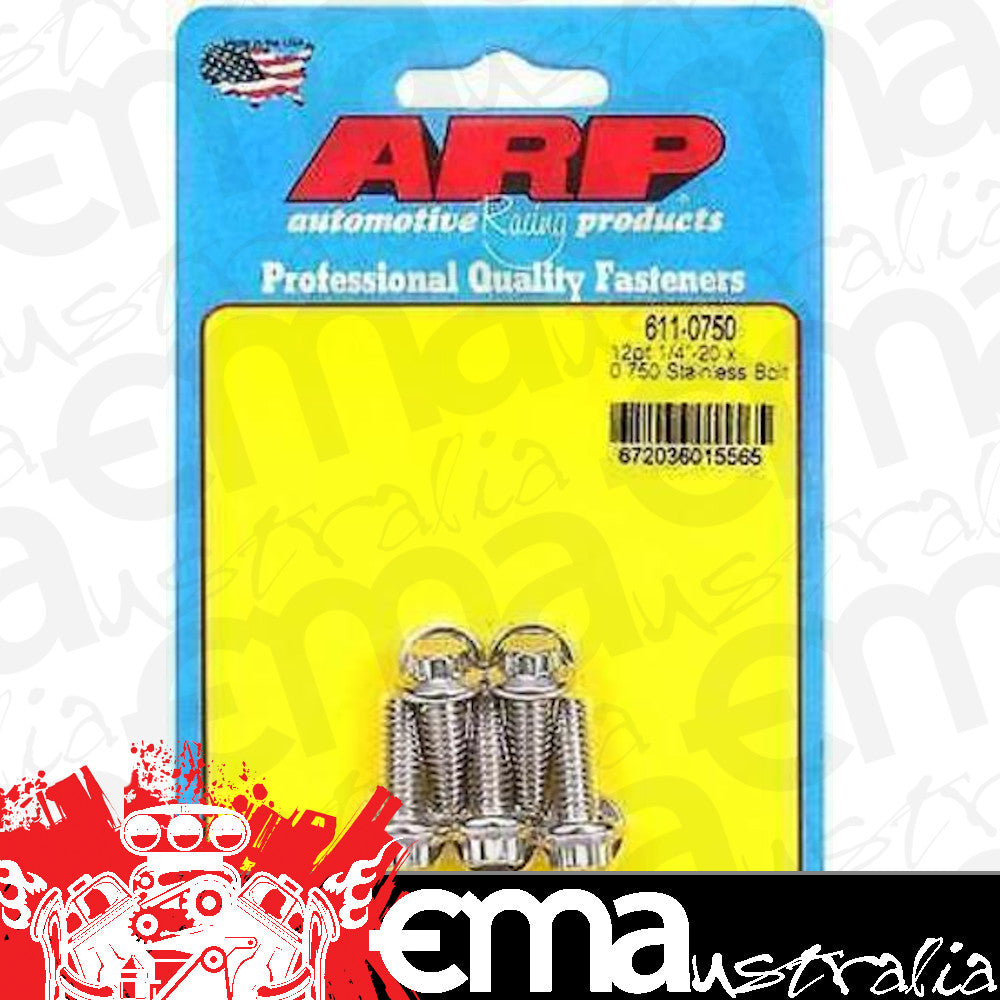 ARP Fasteners ARP611-0750 611-0750 1/4-20 X 0.750 12PT SS Bolts