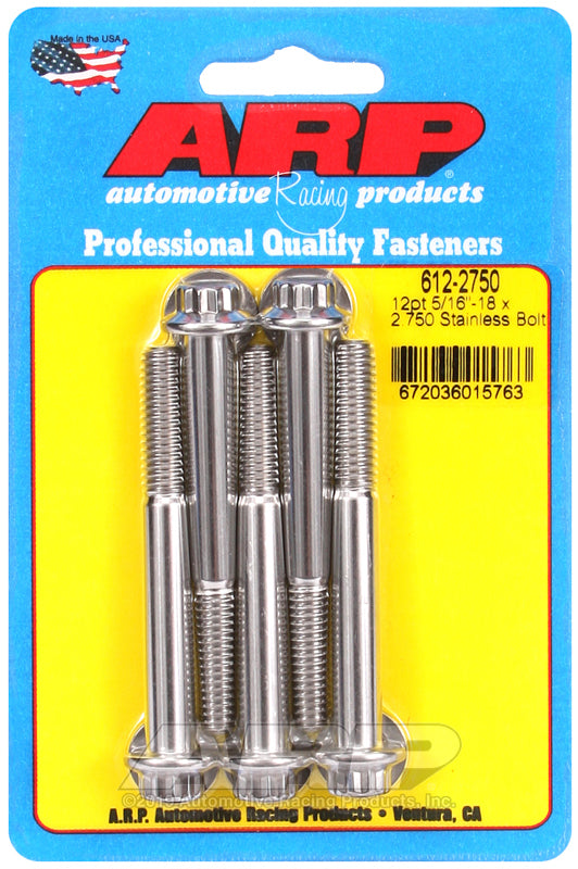 ARP 612-2750 5/16-18 X 2.750 12PT SS Bolts