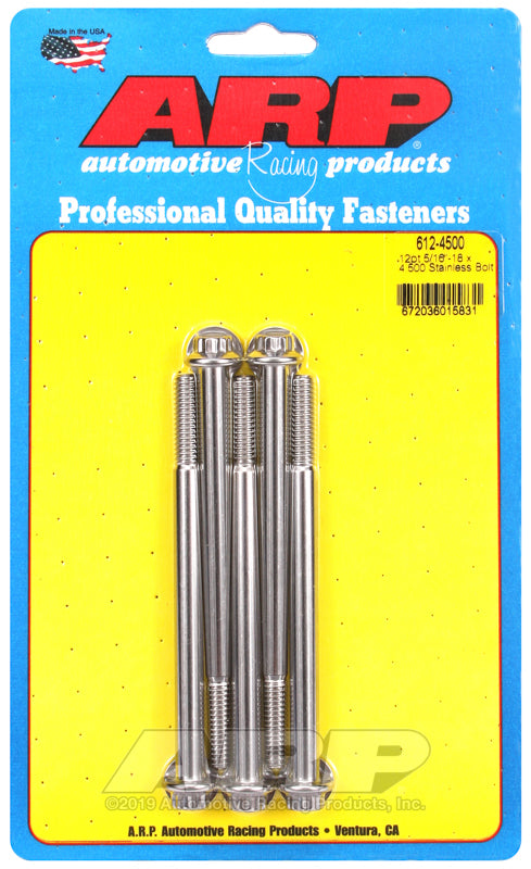 ARP 612-4500 5/16-18 X 4.500 12PT SS Bolts