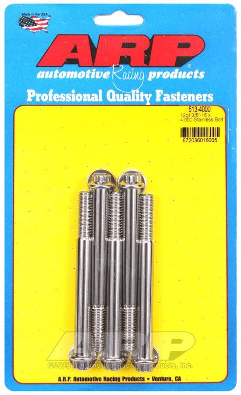 ARP 613-4000 3/8-16 X 4.000 12PT SS Bolts