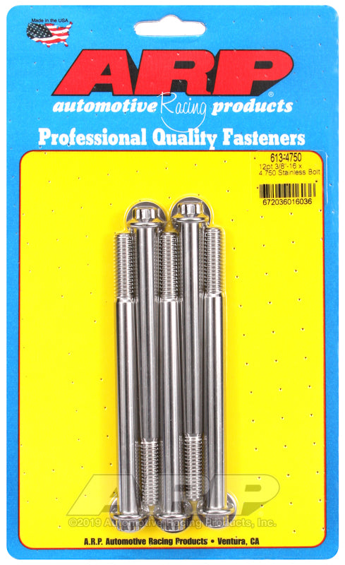 ARP 613-4750 3/8-16 X 4.750 12PT SS Bolts