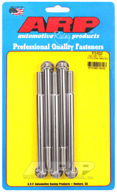 ARP 613-5000 3/8-16 X 5.000 12PT SS Bolts